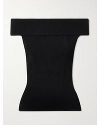 Givenchy - Off-The-Shoulder Paneled Ribbed-Knit Top - Lyst
