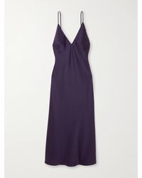 Leset - Barb Open-Back Washed-Satin Midi Dress - Lyst