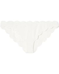 Marysia Swim Antibes Bikini-höschen Aus Stretch-crêpe Mit Wellenkanten - Weiß