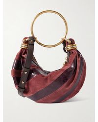 Chloé - Bracelet Schultertasche Aus Veloursleder Und Leder Mit Schlangeneffekt Und Verzierungen - Lyst