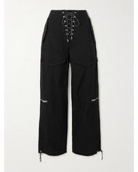Dion Lee - Hose Mit Weitem Bein Aus Twill Aus Einer Biobaumwollmischung Mit Schnürung - Lyst