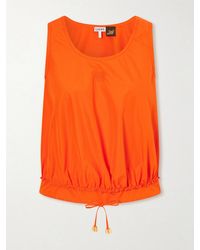 Loewe - Paula's Ibiza Anagram Appliquéd Cotton-Popeline Top - Lyst