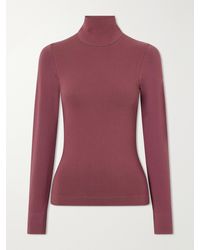 Perfect Moment - Ribbed Embroidered Thermal Modal-Blend Turtleneck Base Layer - Lyst