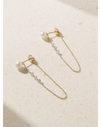 Mizuki - 14-Karat, Pearl And Diamond Earrings - Lyst