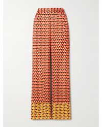 ‎Dima Ayad - Printed Satin Wide-Leg Pants - Lyst