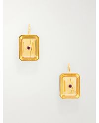 Lizzie Fortunato - Tile-Plated Rhodolite And Glass Earrings - Lyst