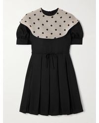 Valentino Garavani - Polka-Dot Silk-Shantung Mini Dress - Lyst