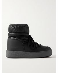 Moon Boot - Ltrack Quilted Shell And Leather-Like Snow Boots - Lyst