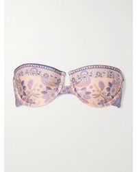 Zimmermann - Lucky Strapless Printed Underwired Balconette Bikini Top - Lyst