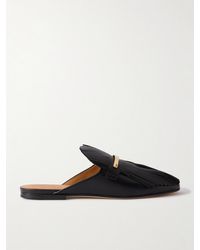 Tod's - Slippers Aus Leder Mit Fransen Und Verzierung - Lyst