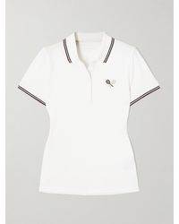 Tory Sport - Embroidered Cotton-Blend Piqué Polo Shirt - Lyst