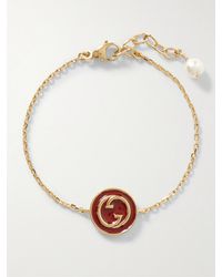 Gucci - Blondie-Tone, Faux Pearl And Enamel Bracelet - Lyst