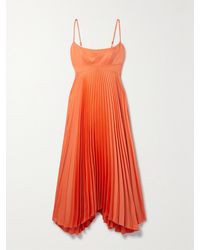 A.L.C. - Hollie Midikleid Aus Satin Mit Plissee Und Cut-Out - Lyst