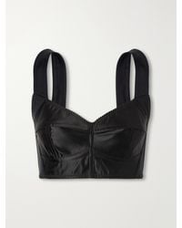 Dolce & Gabbana - Cropped Paneled Satin Bustier Top - Lyst