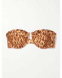 Zimmermann - Cascadian Strapless Whipstitched Leopard-Print Underwired Bikini Top - Lyst