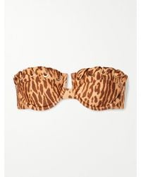 Zimmermann - Cascadian Strapless Whipstitched Leopard-Print Underwired Bikini Top - Lyst