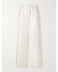 LIBEROWE - Silk-Jacquard Wide-Leg Pants - Lyst