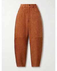 Isabel Marant - Darielle Hose Aus Veloursleder Mit Schmal Zulaufendem Bein - Lyst