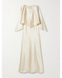 Adam Lippes - Robe Longue Effet Cape En Charmeuse De Soie Larys - Lyst