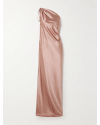Max Mara - Opera Asymmetrische Robe Aus Seidensatin Mit Raffungen - Lyst