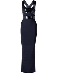 Hervé Léger Sequin-embellished Bandage Gown - Blue