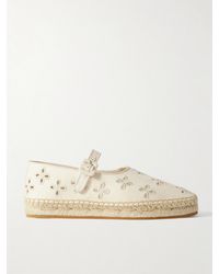 Loeffler Randall - Espadrilles En Toile À Broderie Anglaise Et À Finitions En Gros-Grain Clover - Lyst