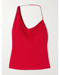 St. Agni - Asymmetric Draped Satin Top - Lyst
