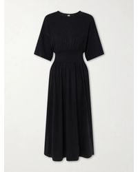 TOTEME - Cotton And Silk-Blend Midi Dress - Lyst
