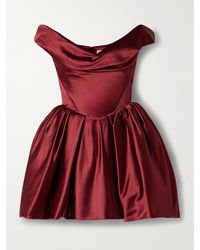 Vivienne Westwood - Bagatelle Off-The-Shoulder Gathered Duchesse-Satin Mini Dress - Lyst