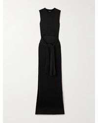Balmain - Maxikleid Aus Geripptem Jersey Mit Cut-Out - Lyst