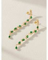 Suzanne Kalan - 18-Karat, Diamond And Emerald Earrings - Lyst