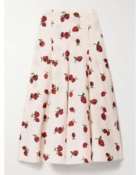 KHAITE - Lenno Silk And Cotton-Blend Midi Skirt - Lyst