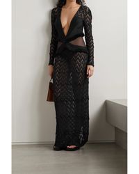 【PATBO】cutout stretch-jersey and crochet-knit maxi ドレス Patbo Cutout Stretch-jersey And Crochet-knit Maxi Dress In