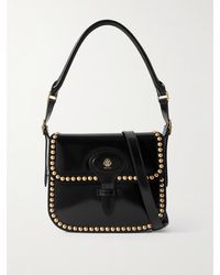 Bally - Beckett Flat Medium Studded Glossed-Leather Shoulder Bag - Lyst