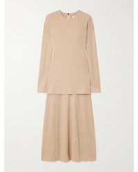 Jil Sander - Layered Crepe Maxi Dress - Lyst