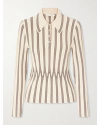 Zimmermann - Valiant Striped Knitted Polo Sweater - Lyst