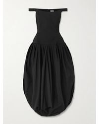 Magda Butrym - Off-The-Shoulder Silk-Poplin Midi Dress - Lyst