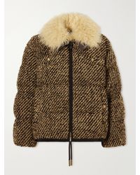 Moncler - Dynamique Plush-Trimmed Bouclé Quilted Down Jacket - Lyst