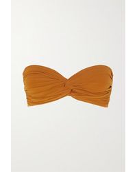 Norma Kamali Johnny D Gerafftes Bandeau-bikini-oberteil - Braun