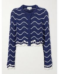 Cara Cara - Louise Scalloped Striped Cotton Knit Cardigan - Lyst