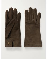 Gianvito Rossi - Logo-Embellished Suede Gloves - Lyst