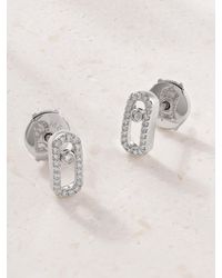 Messika - Boucles D'Oreilles En Or Blanc 18 Carats (750/1000) Et Diamants Move Uno - Lyst