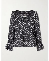 Posse - Danielle Floral-Print Cotton-Voile Blouse - Lyst