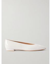 Gianvito Rossi - Amelia Glossed-Leather Ballet Flats - Lyst