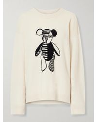 The Elder Statesman - Teddy Intarsia-Knit Cashmere Sweater - Lyst