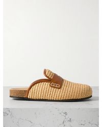 JW Anderson - Leather-Trimmed Raffia Mules - Lyst