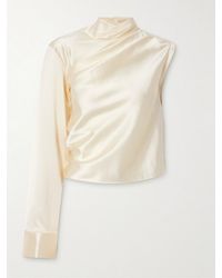 Courreges - Asymmetric Satin Turtleneck Top - Lyst