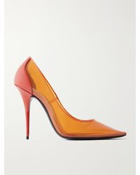 Saint Laurent - Folie 110 Leather-Trimmed Tpu Pumps - Lyst