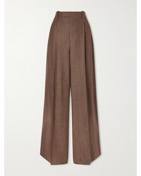 Loro Piana - Pleated Pinstriped Wool And Cashmere-Blend Wide-Leg Pants - Lyst
