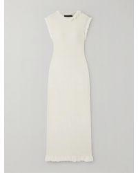 Proenza Schouler - Toni Maxikleid Aus Bouclé Mit Cut-Out Und Fransen - Lyst